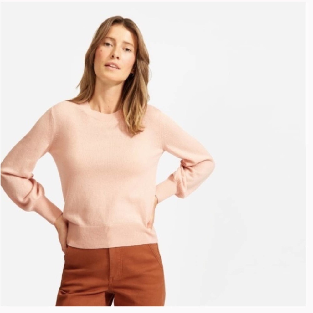 Everlane Cashmere Lantern Sweater In Rose Pink Medium